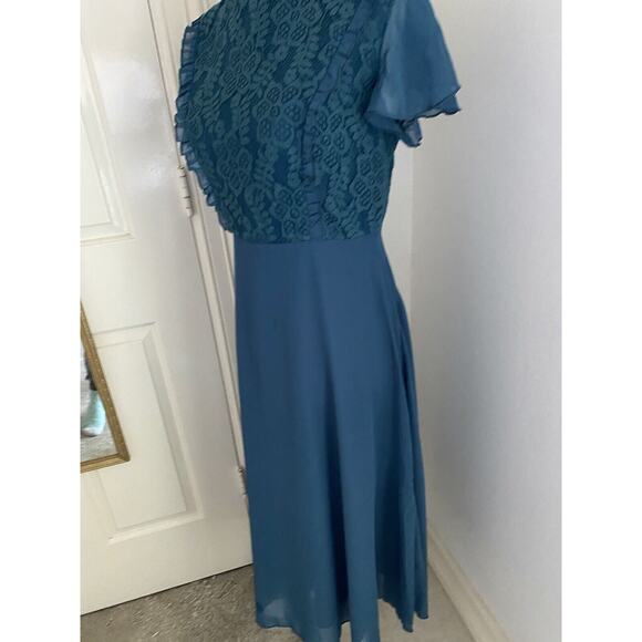 NWT JJ's House A-line Scoop Ink Blue Chiffon Bridesmaid Dress Small - Picture 4 of 16